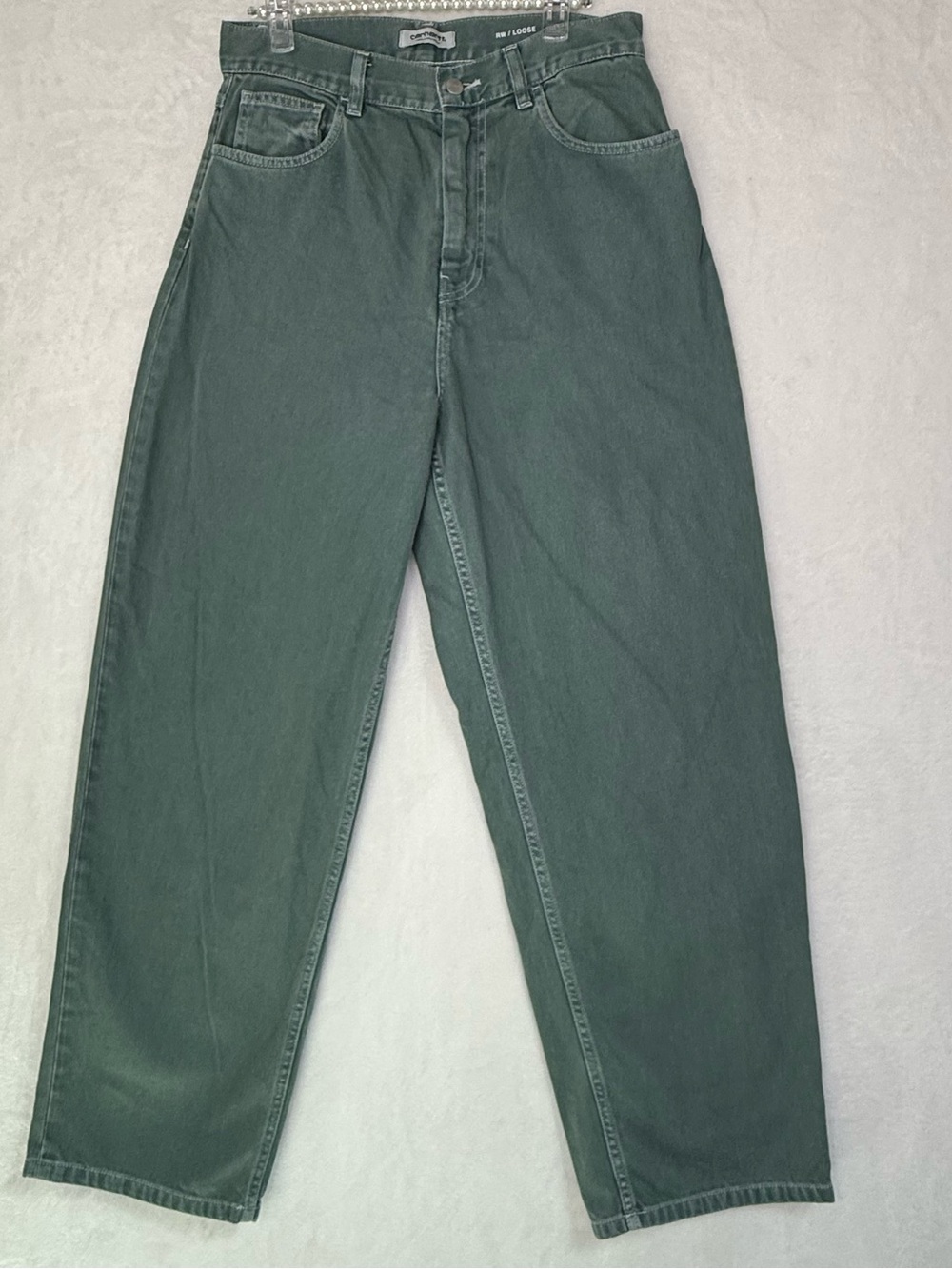 Carhartt Work In Progress WIP Womens Brandon Pant Green  Loose Fit  Size Small